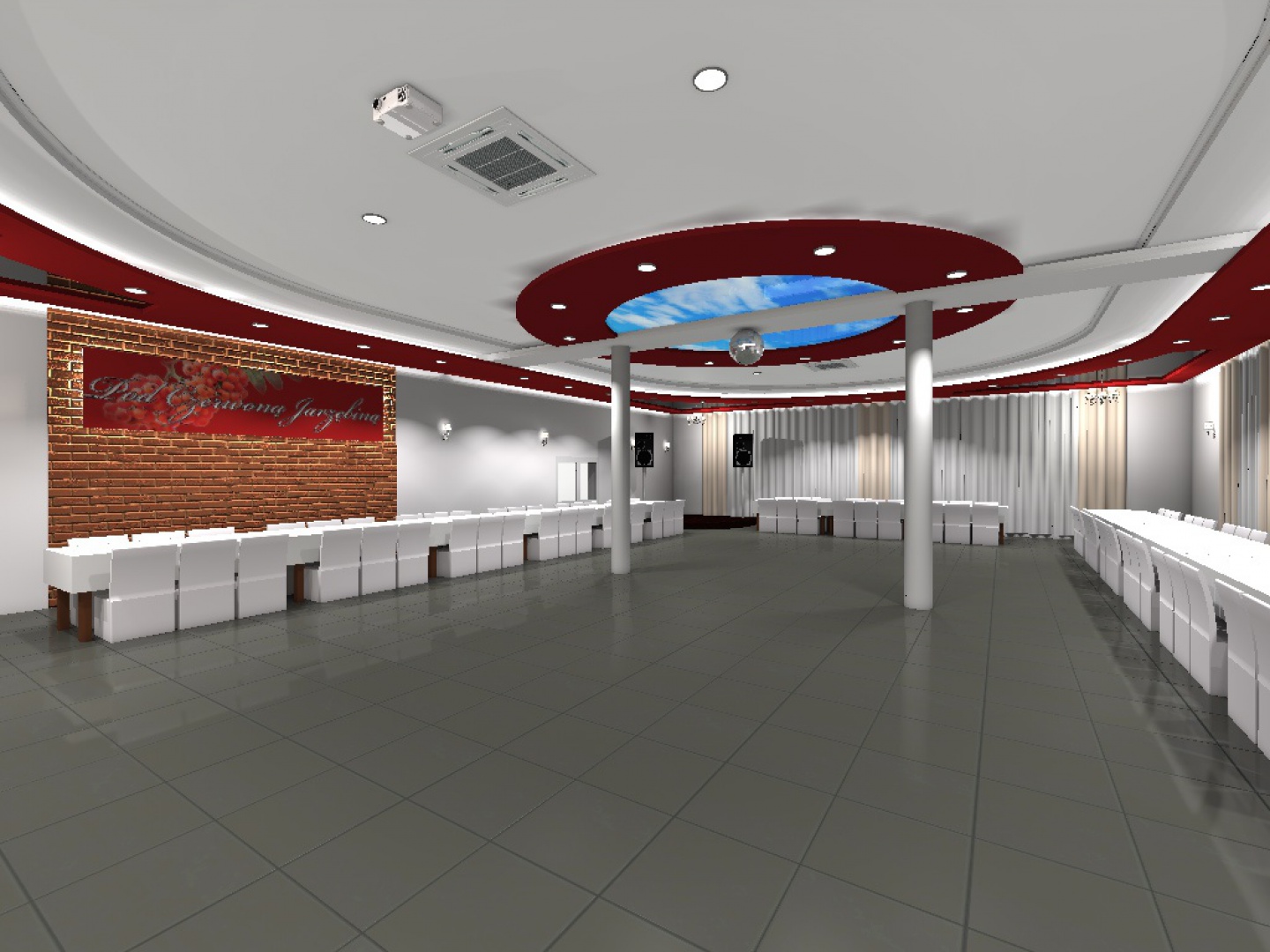 Projekt sali bankietowej. Fot. MGM Design