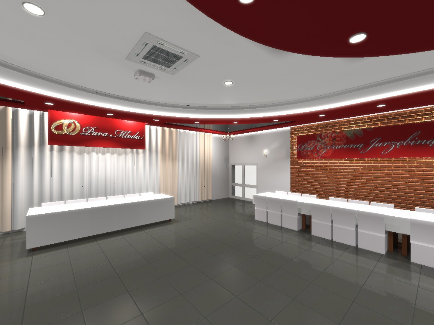Projekt sali bankietowej. Fot. MGM Design