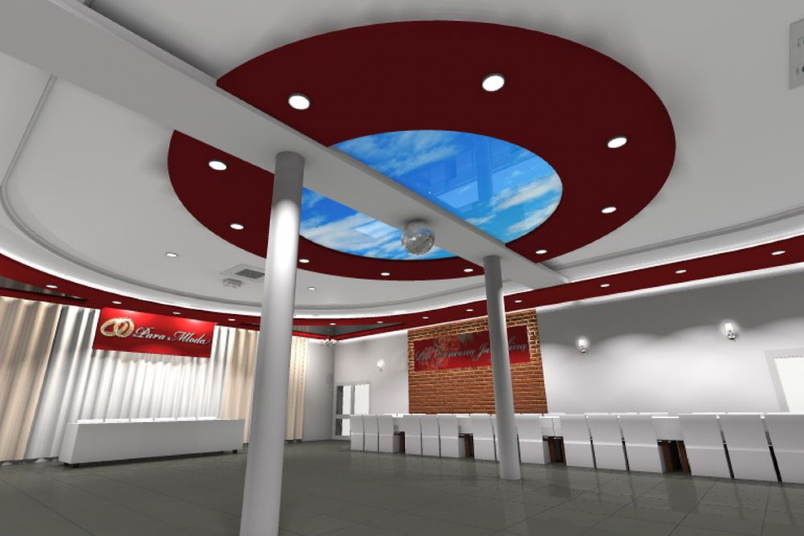 Projekt sali bankietowej. Fot. MGM Design