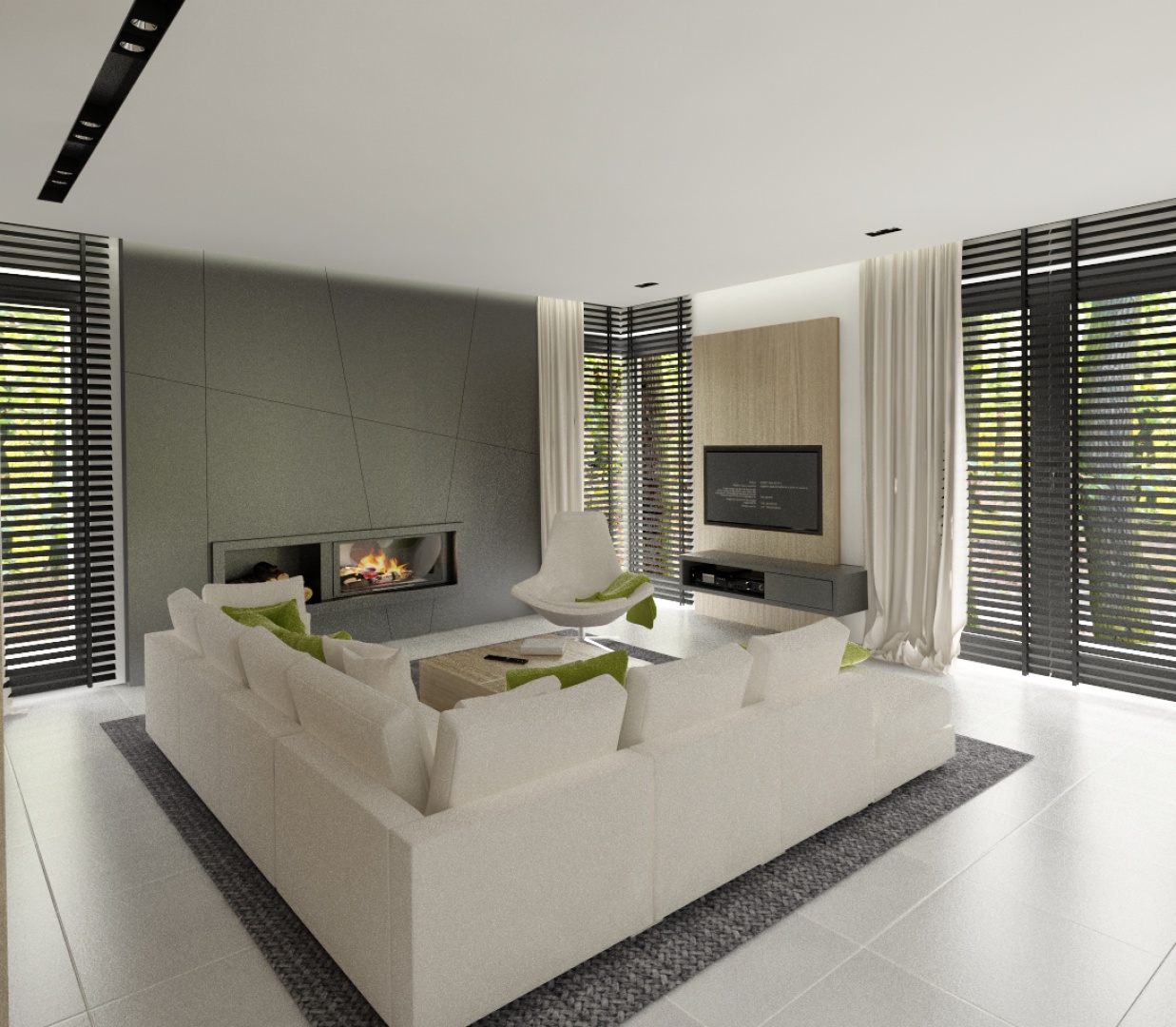 Wnętrze zaprezentowane w zdecydowanym, ale minimalistycznym stylu. Prezentuje się pięknie. Projekt The Vibe. Fot. Archiconnect.jpg