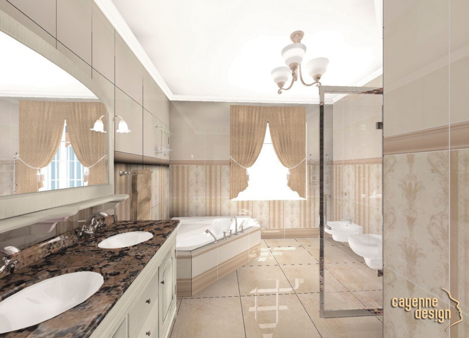 Łazienka na parterze - Grespania. Projekt Cayenne Design. Fot. Archiconnect.jpg