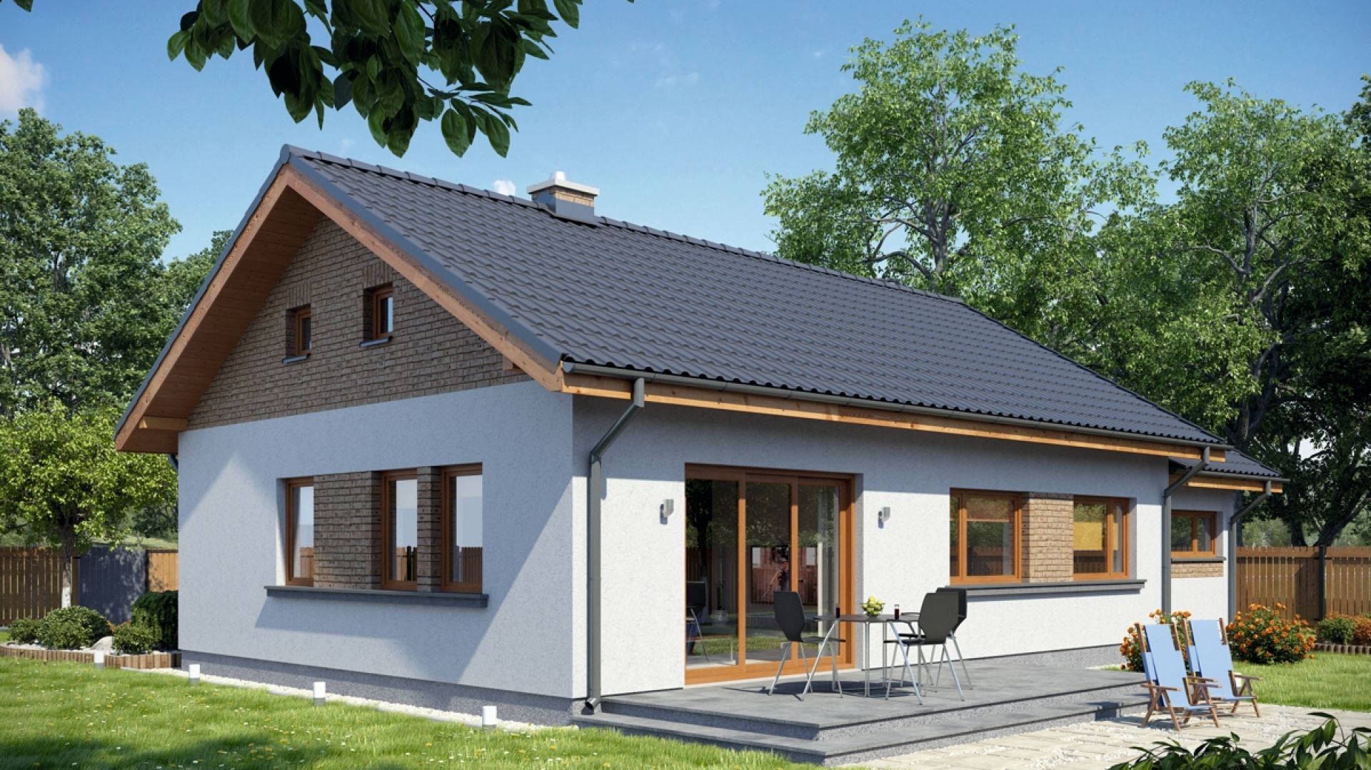 Projekt małego domu parterowego z garażem